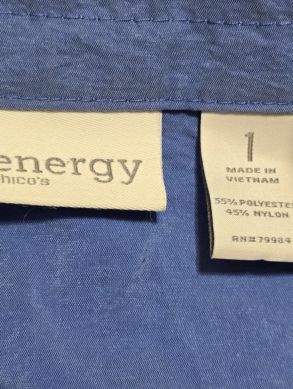 CHICO'S zenergy size Medium Full Zip Adjustable Waist Athleisure Jacket Blue - Picture 12 of 16